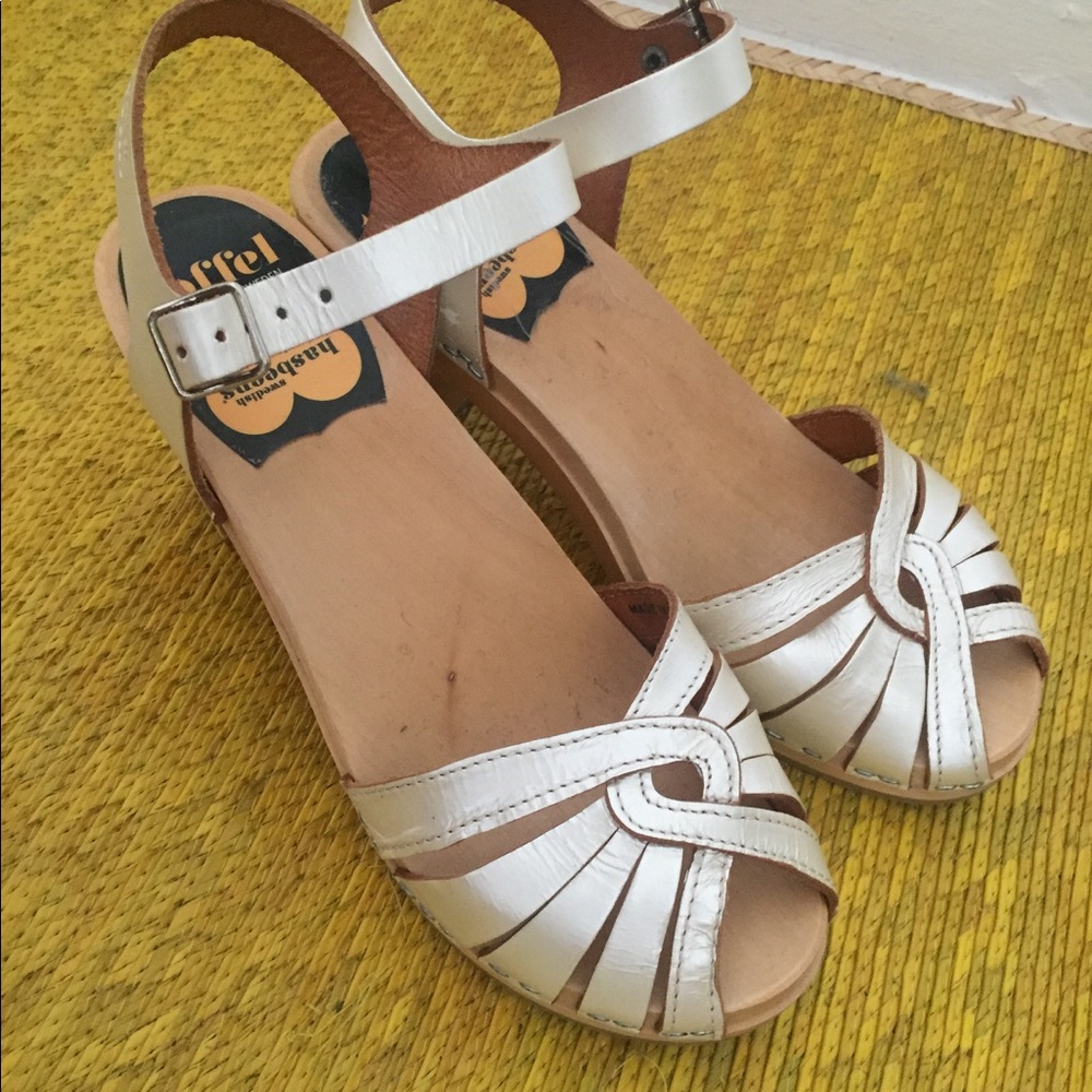 Swedish Hasbeen open toe sandal clogs.